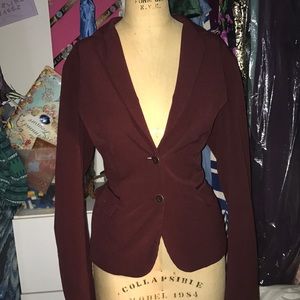 7th Avenue Two-Button Burgundy Blazer